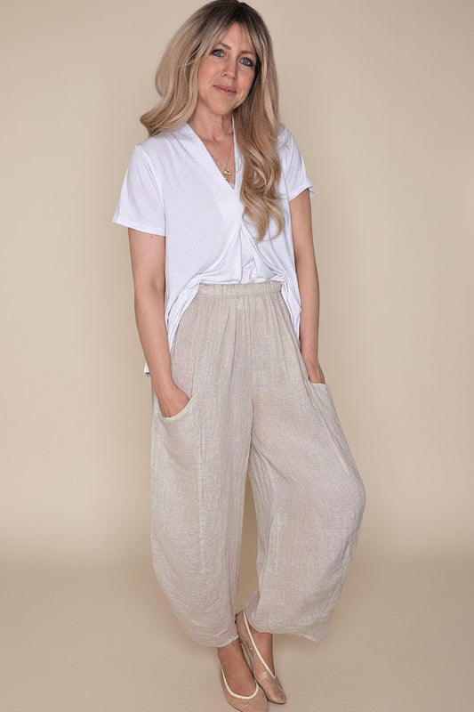 Linen Barrel Pant