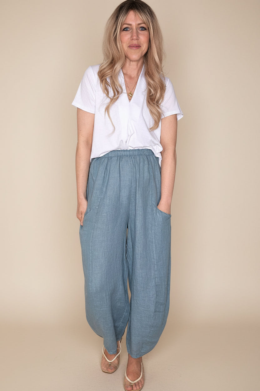 Linen Barrel Pant