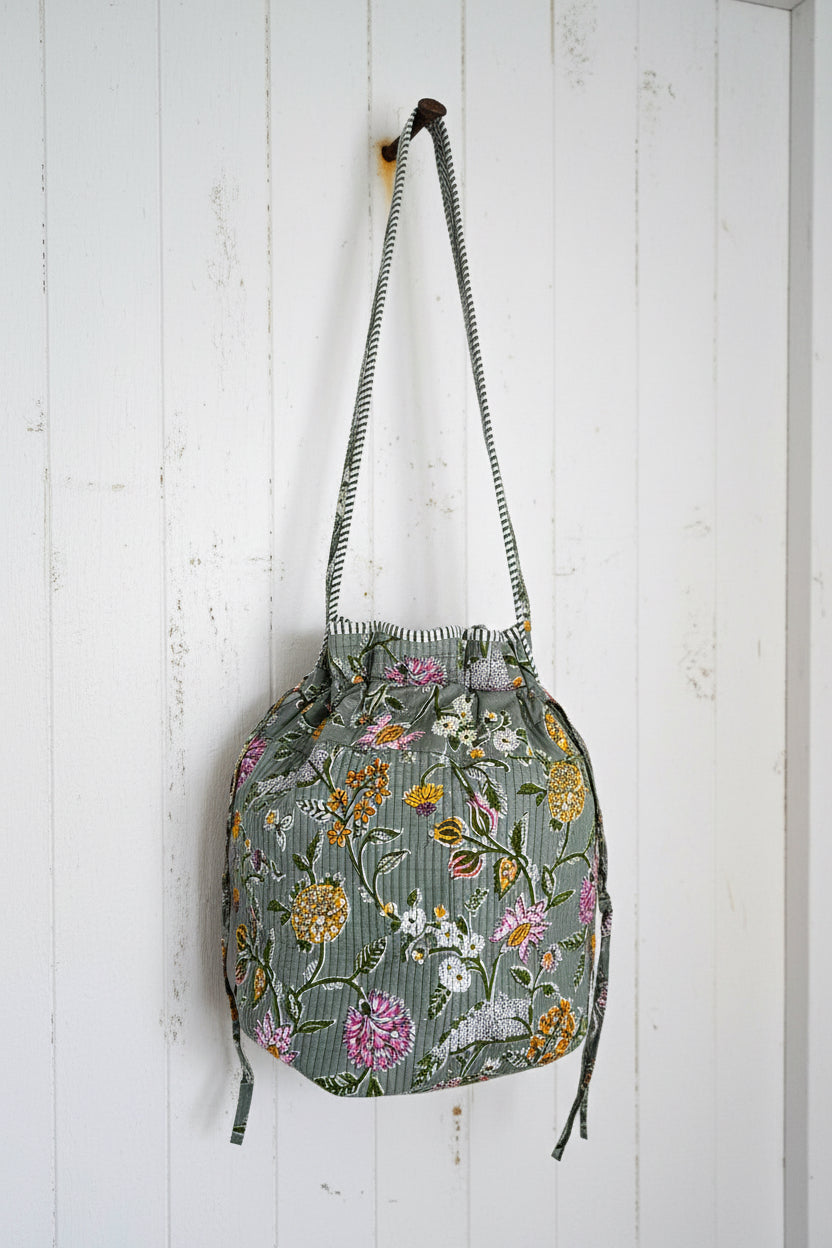 Kantha Drawstring Tote