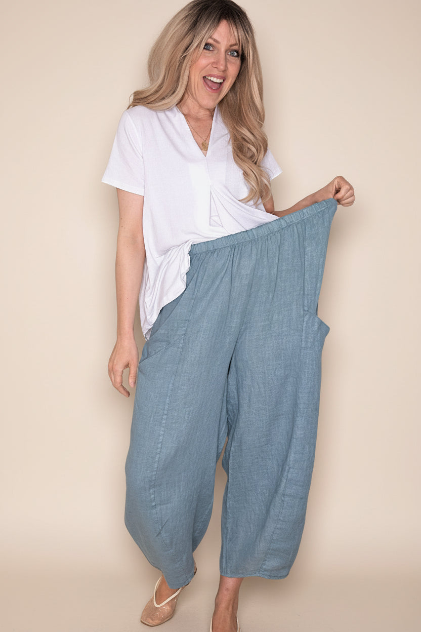 Linen Barrel Pant